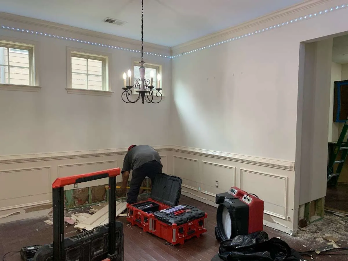 Restoration technician with professional equipment in Sedalia